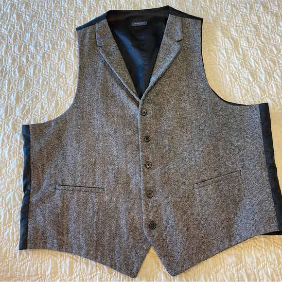 Madison Suits & Blazers Mens Madison Wool Blend Tweed Lapel Vest Xl